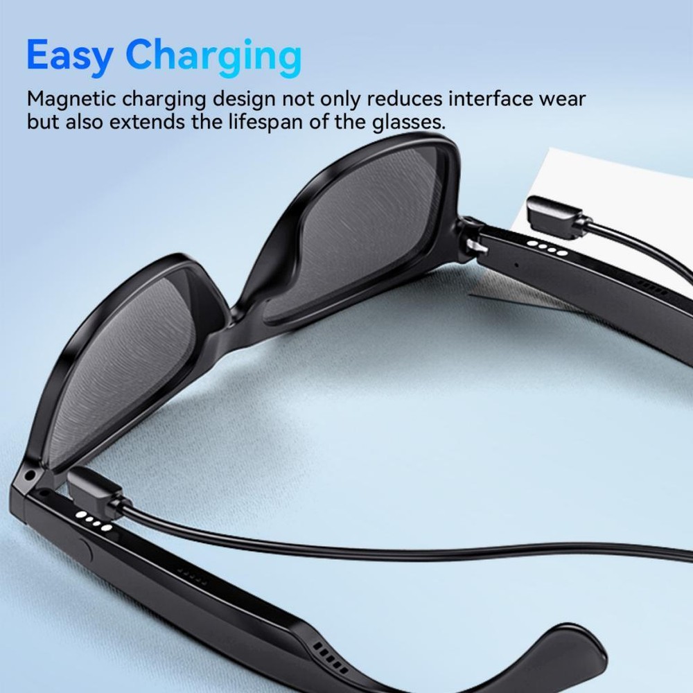 Men Smart Bluetooth Glasses Safety Sunglasses Rectangular Audio UV Protection US