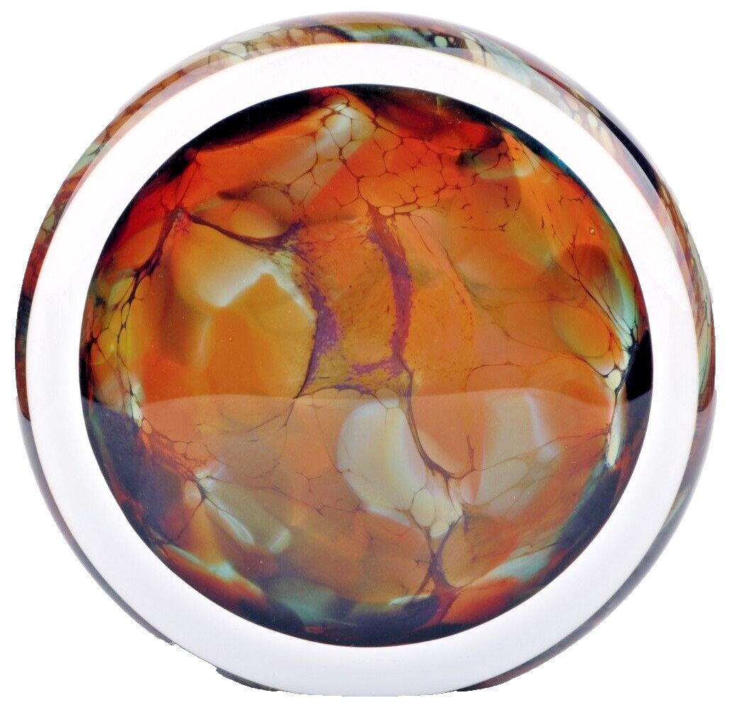 MERIDIAN STREET Art Glass Irish Gold Large Disk Hand Blown by John McDonald New