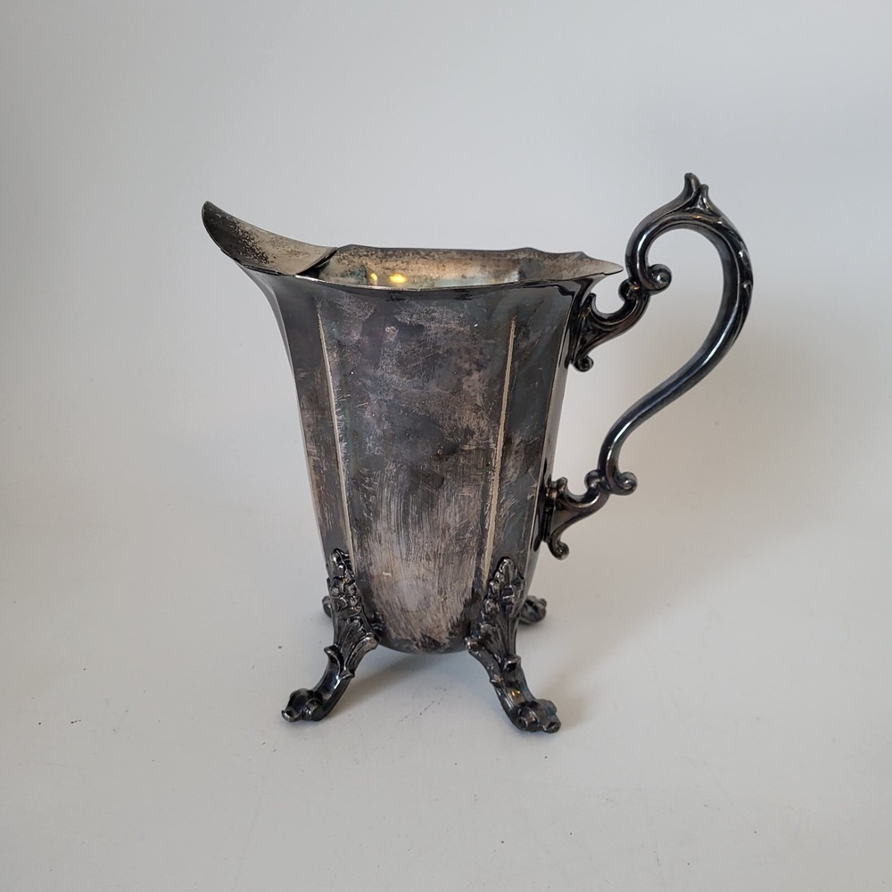 Vintage Silver Plated Water Pitcher w/Ice Lip Marked Rare old