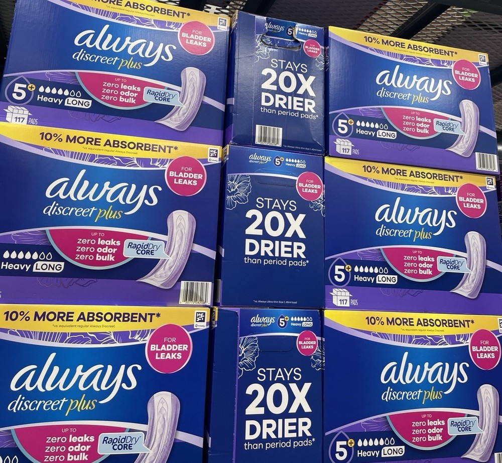 Always Discreet Plus Incontinence Pads, Heavy Long 5+ Absorbency - 117 Count