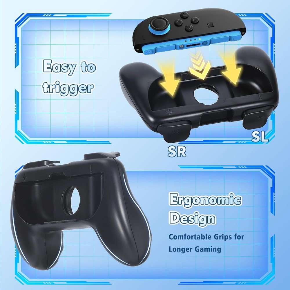 Grip kit for Nintendo Switch 2 (2025) & Nintendo Switch & Switch 2pack
