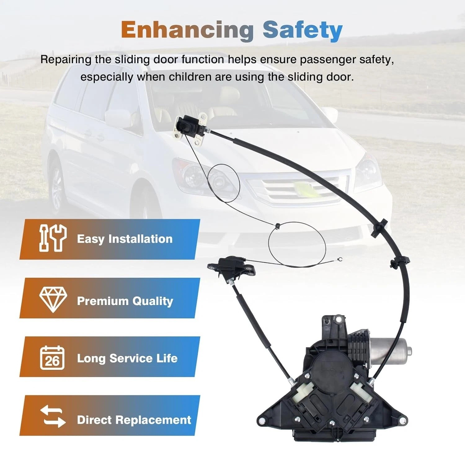 For 2011-2017 Honda Odyssey Rear Left Driver Side Power Sliding Door Motor Cable