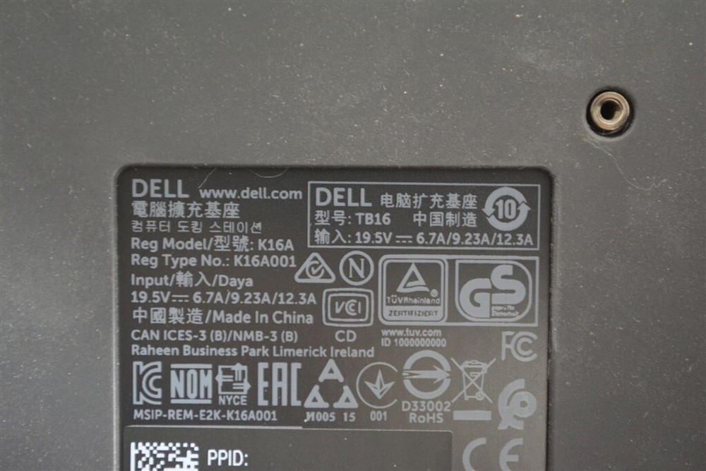 Dell K16A001 TB16 Docking Station USB Type-C