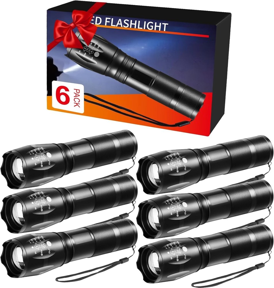 6Pack Tactical Flashlight Set - 400 Lumens