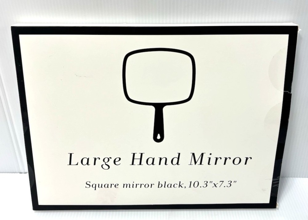 Rectangular Handheld Vanity Mirror with Black Frame for Makeup & Beauty, 10.3"x7