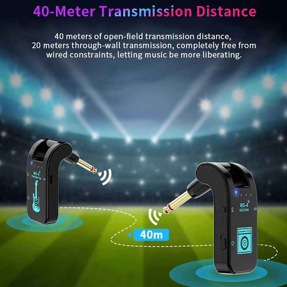 2.4G Wireless Guitar System Rechargeable Transmitter Receiver 8 Channels