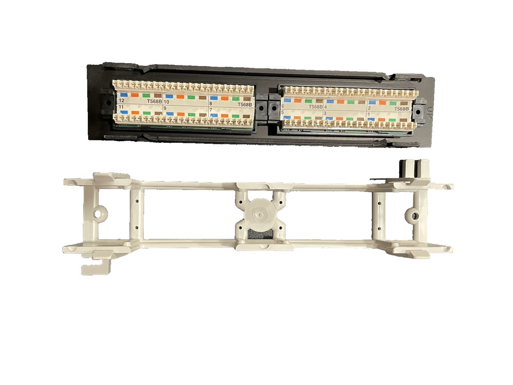 AMP NetConnect Cat5e UTP 12 Port Network mini Patch Panel 110 with mount bracket