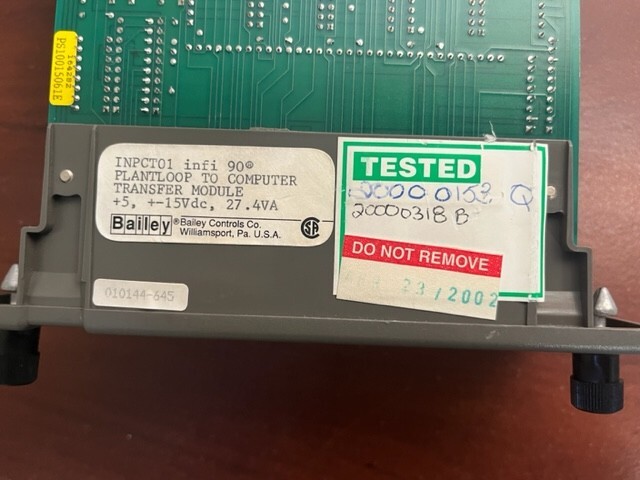 Bailey Controls INPCT01 infi 90 ABB Plantloop to Computer Transfer Module