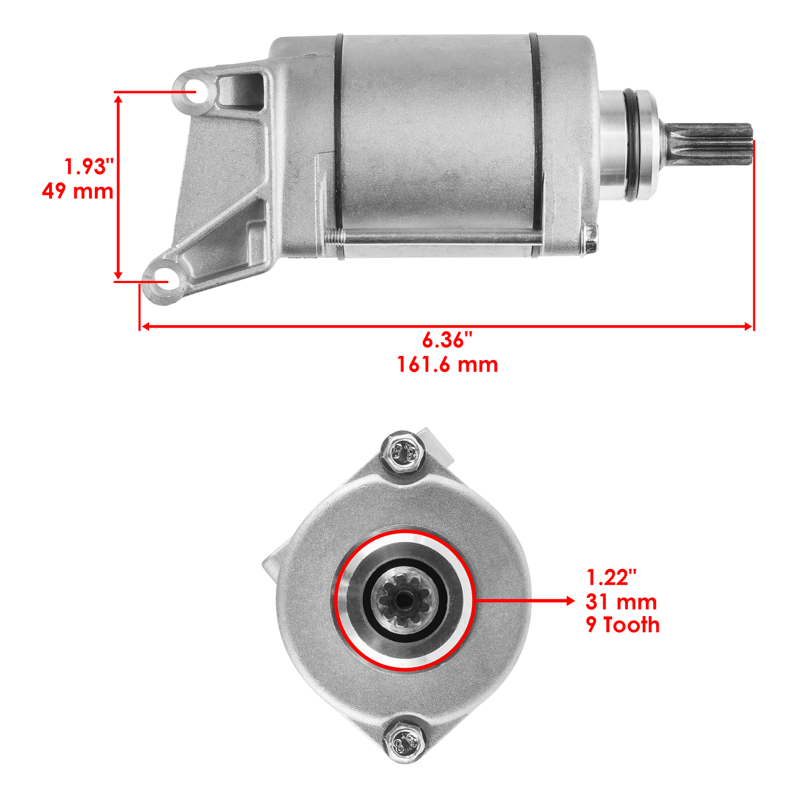 Starter for Yamaha YFZ450R 449Cc Engine 2009 2010 2011 2012-2020 Atv Starter