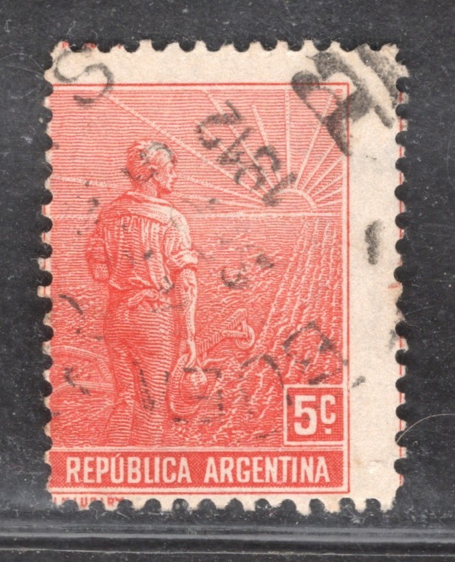 Perfectly Flawed Argentina EFO 5¢ SN AR 177 - Farmer - Misperf