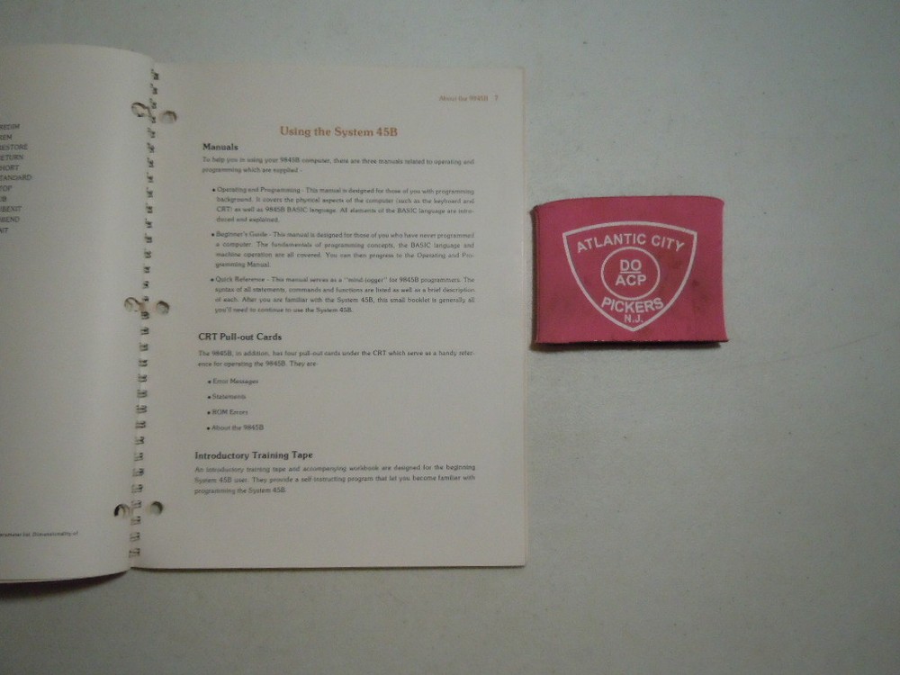 HEWLETT PACKARD SYSTEM 45B DESKTOP COMPUTER OWNER'S MANUAL