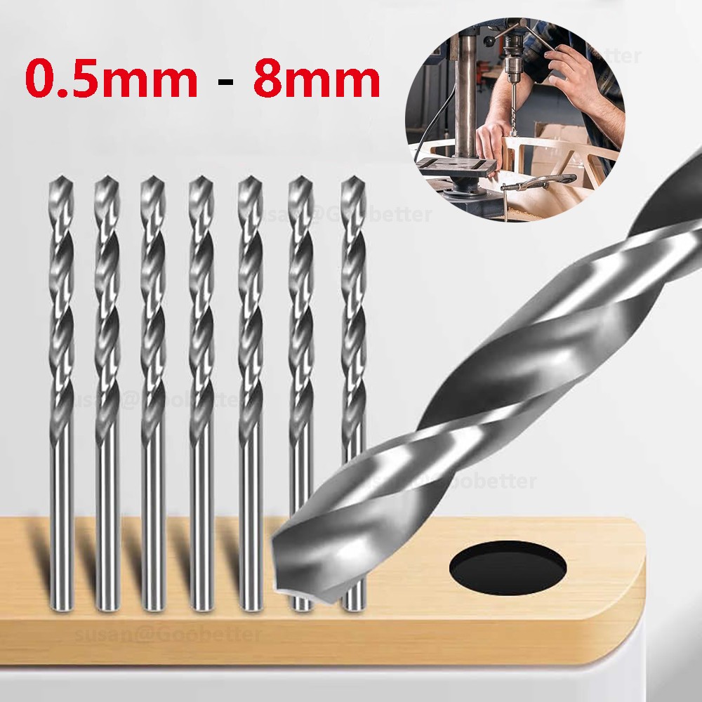 HSS Jobber Twist Drill Bit Metal Wood Plastic All Sizes 0.5mm - 8mm Diameter