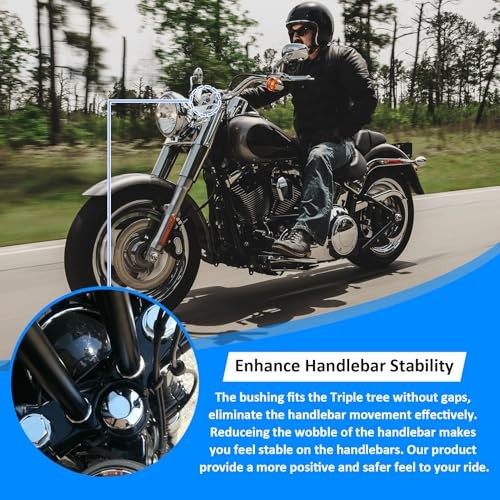 CNC Handlebar Riser Bushings Solid Billet Aluminum Compatible with Chrome