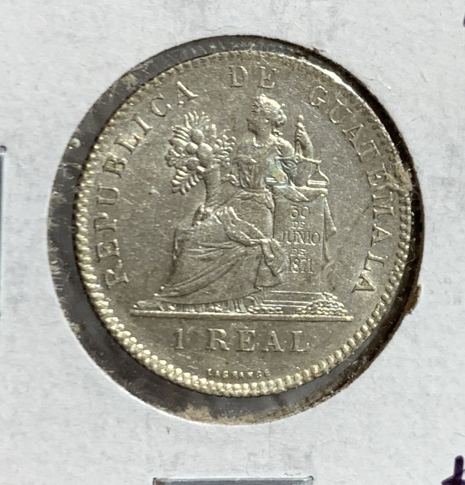 1899 GUATEMALA 1 REAL COIN, UNC