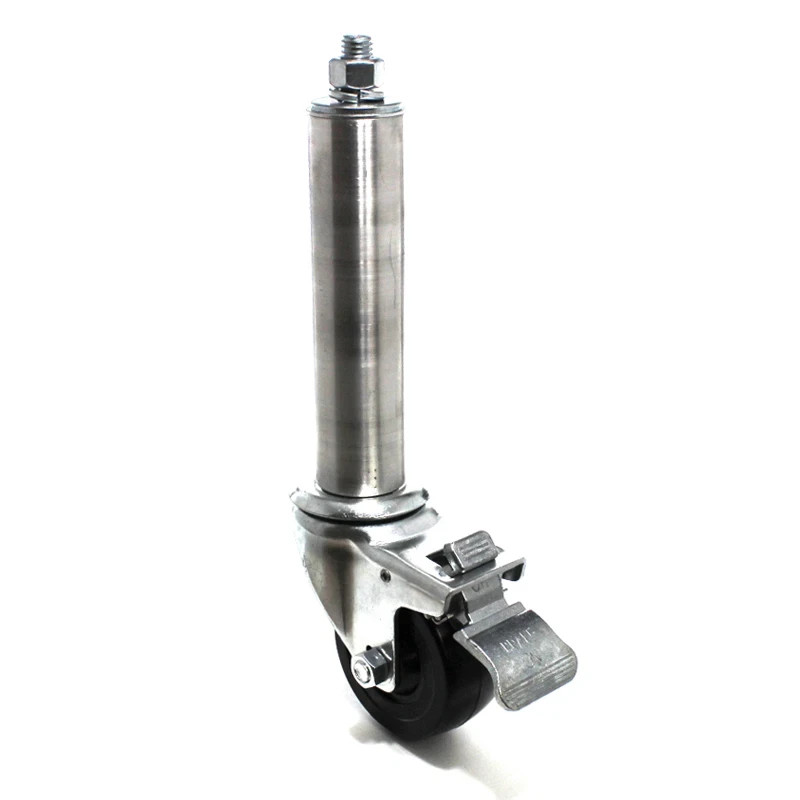 Caster with swivel wheel and lock, includes 6 riser, fitting Hobart Grinder,....