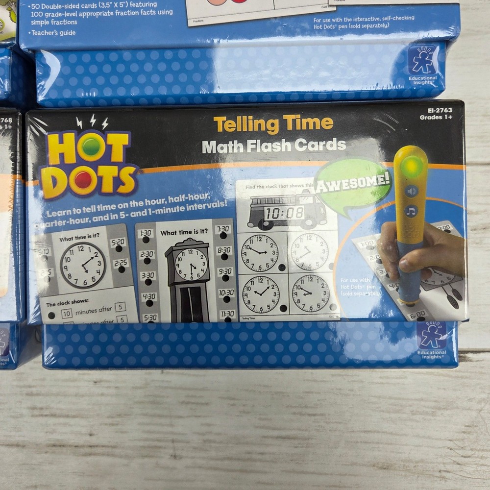 Educational Insights Hot Dots Math Flash Cards Kids 4-Pack Bundle New