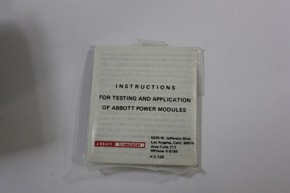 Abbott Transistor V05ds-43.3a