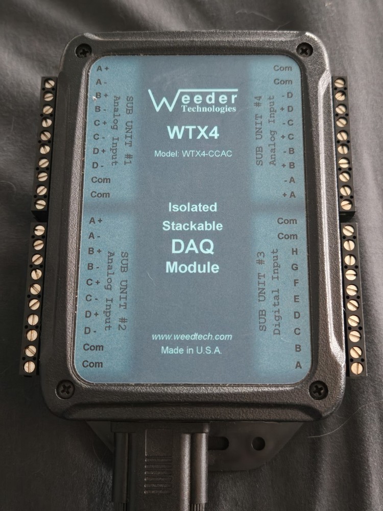 Weeder Technologies WTX4-CCAC Isolated Stackable DAQ Module RS-232 10–30VDC