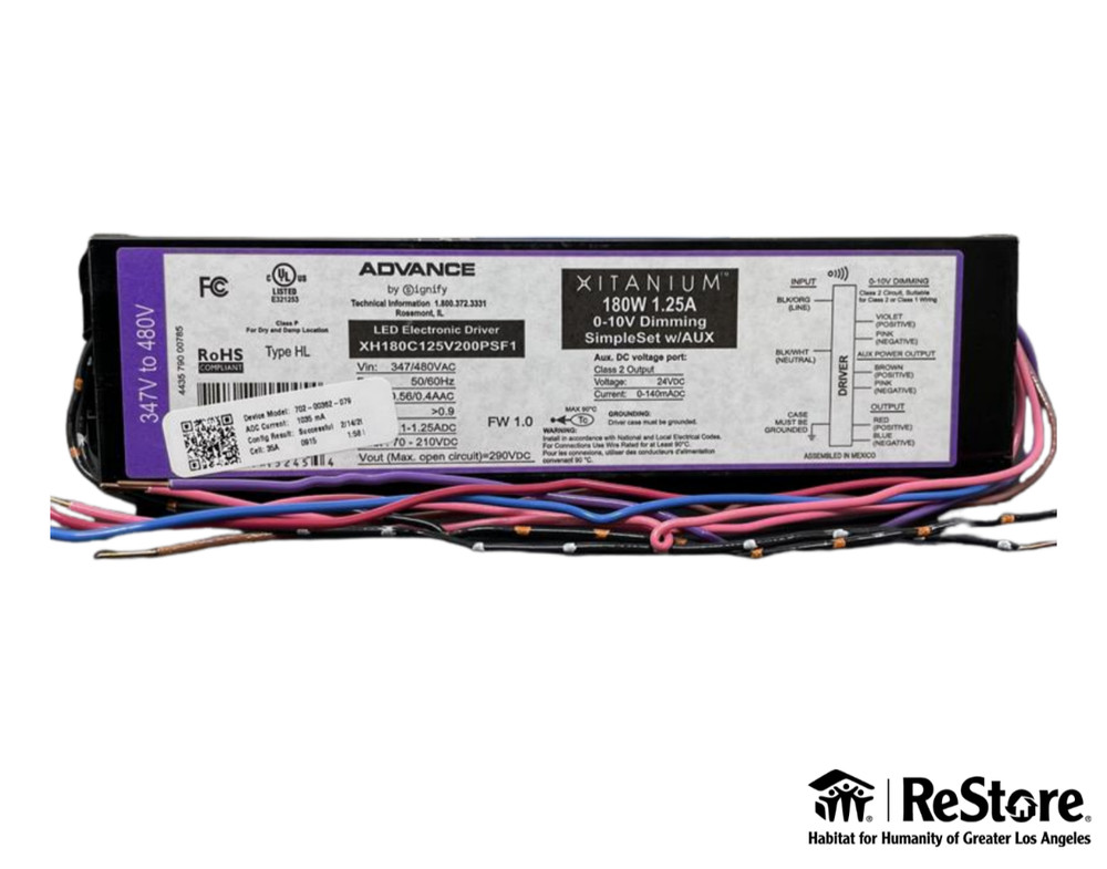 Lithonia Lighting Advance Xitanium Programmable LED Driver -XH180C125V200PSF1