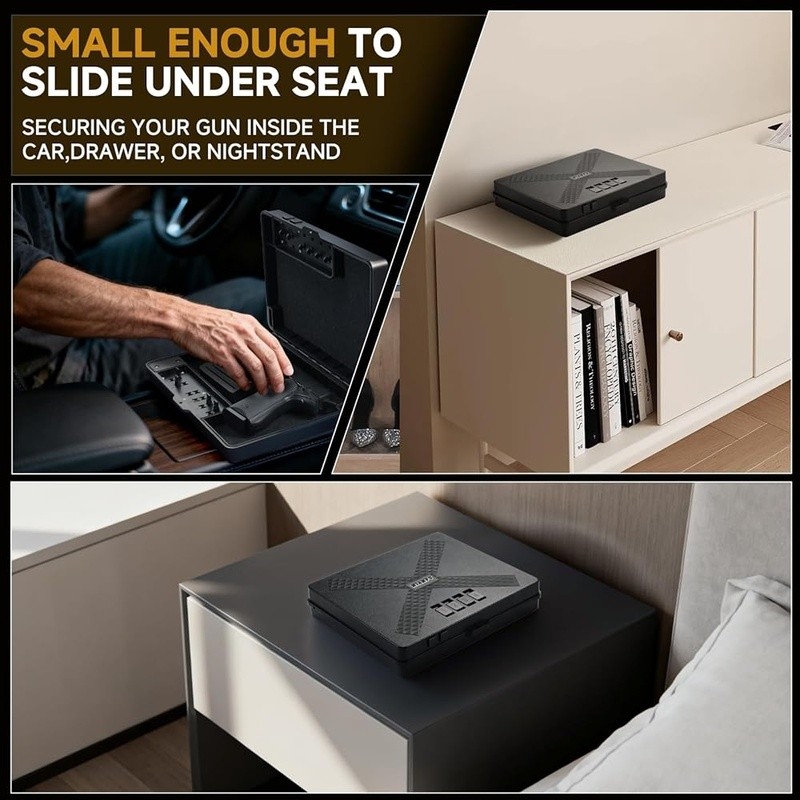 Handgun Safe Mechanical Combination 46 Customized Codes Compact Gun Storage Box