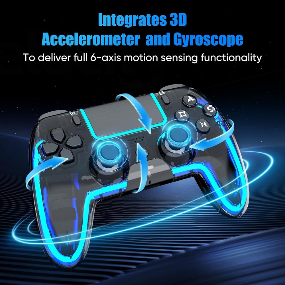BETMI Wireless Controller for PS5, Pro/Slim/MAC/Android/Steam Deck/PC, Black