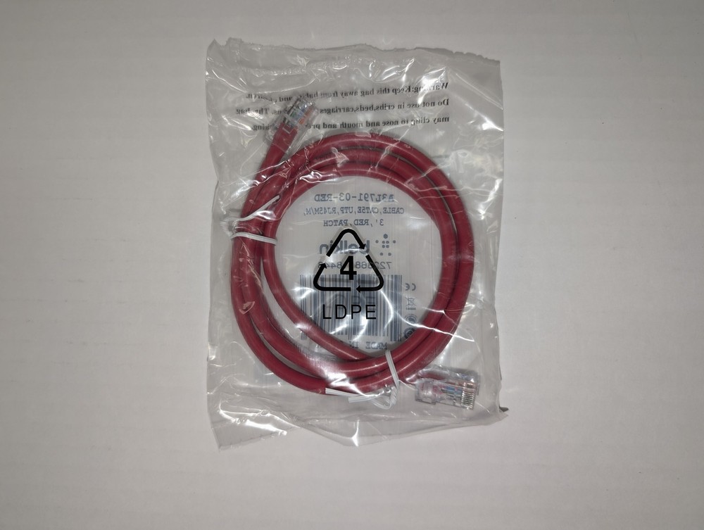 3Y149U3 BELKIN 1FT CAT5E PATCH CABLE RED