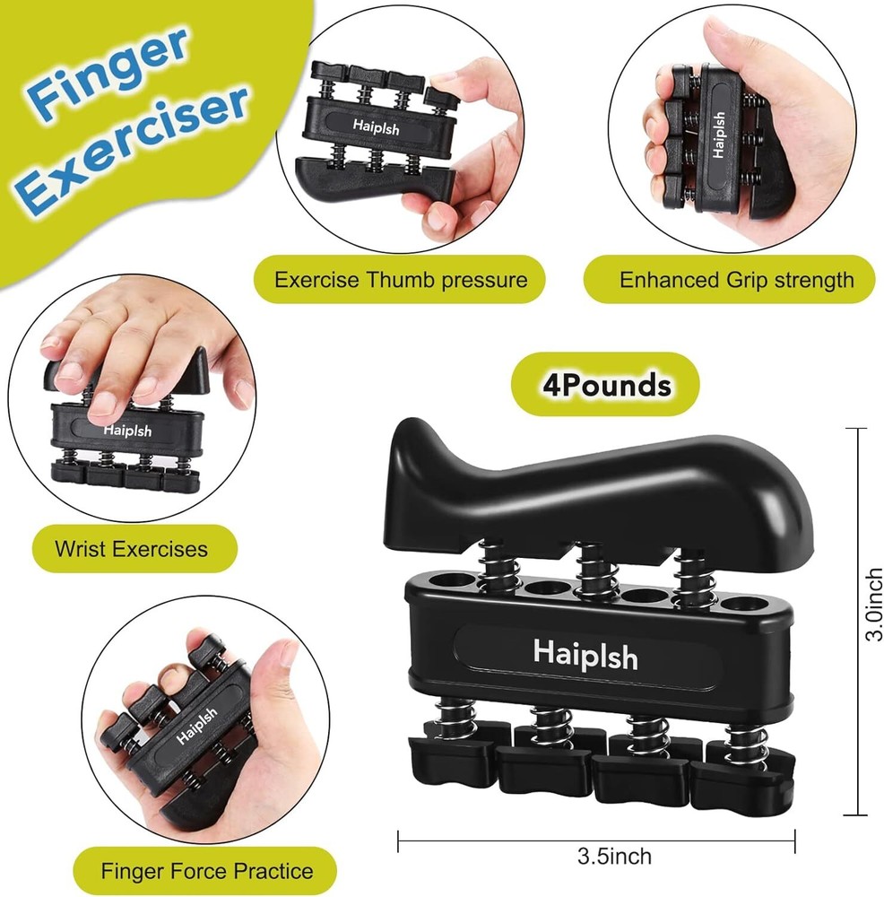 Grip Strength Trainer Kit (5 Pack) with Finger Exerciser, Hand C