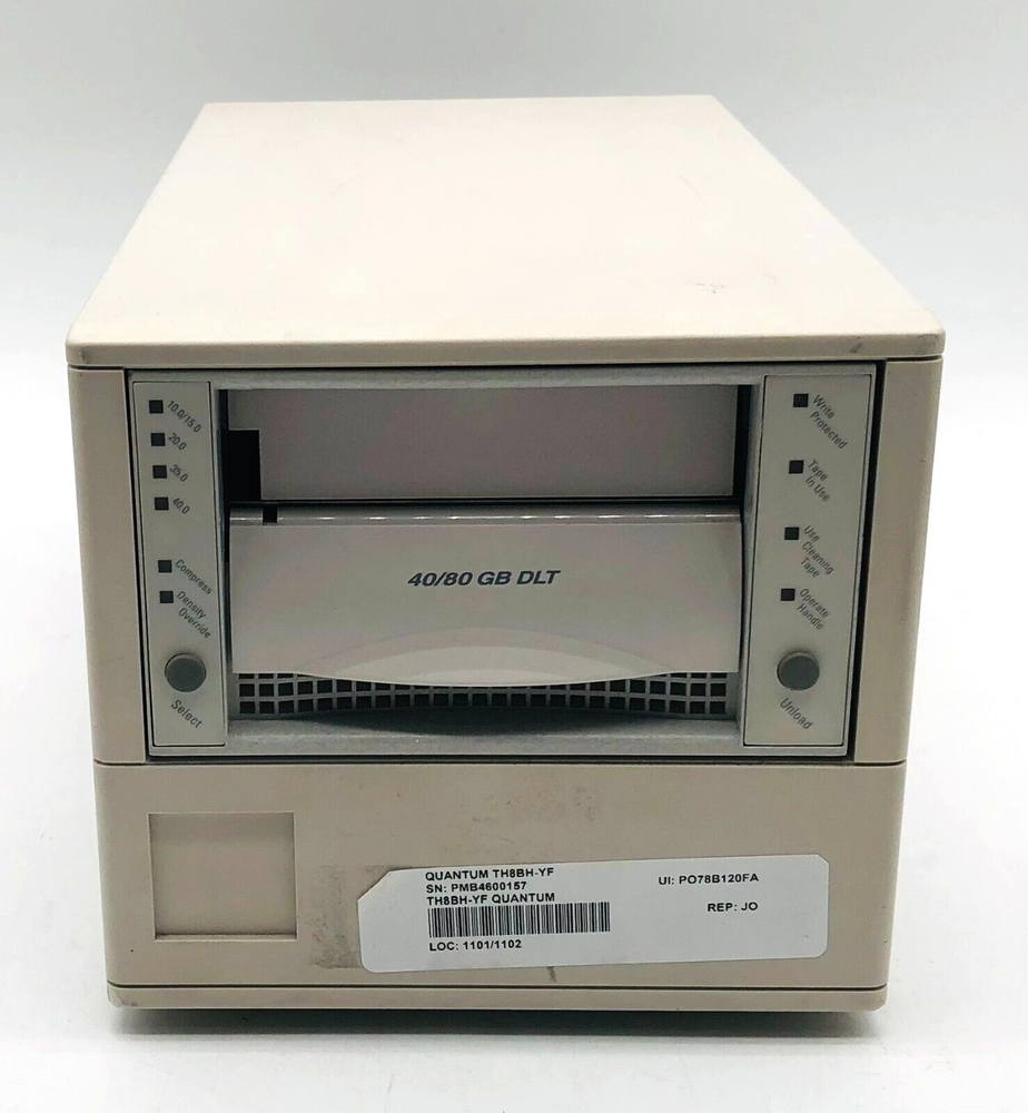 QUANTUM 40/80 GB DLT TH8BH-YF EXTERNAL TAPE DRIVE