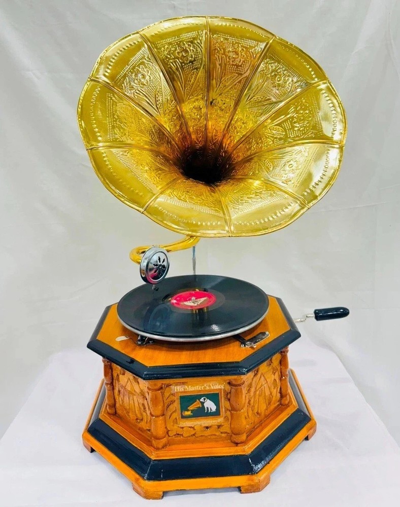 Antique Gramophone, Fully Functional Working Phonograph, win-up record player