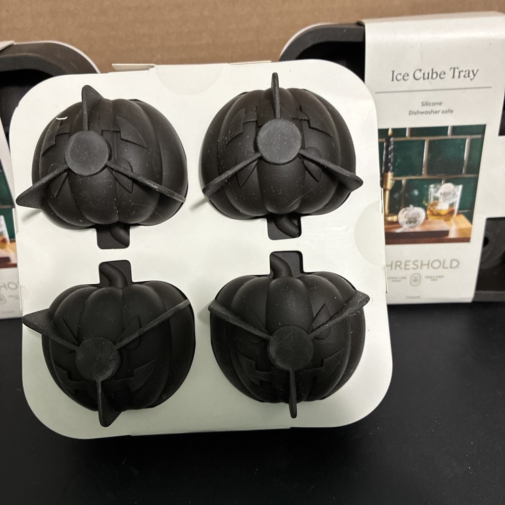3 Jack O'Lantern Silicone Ice Cube Trays
