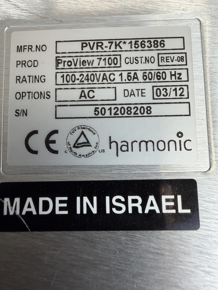 HARMONIC Multifunctional Integrated Receiver Decoder ProView-7100 *Read-Alarms*