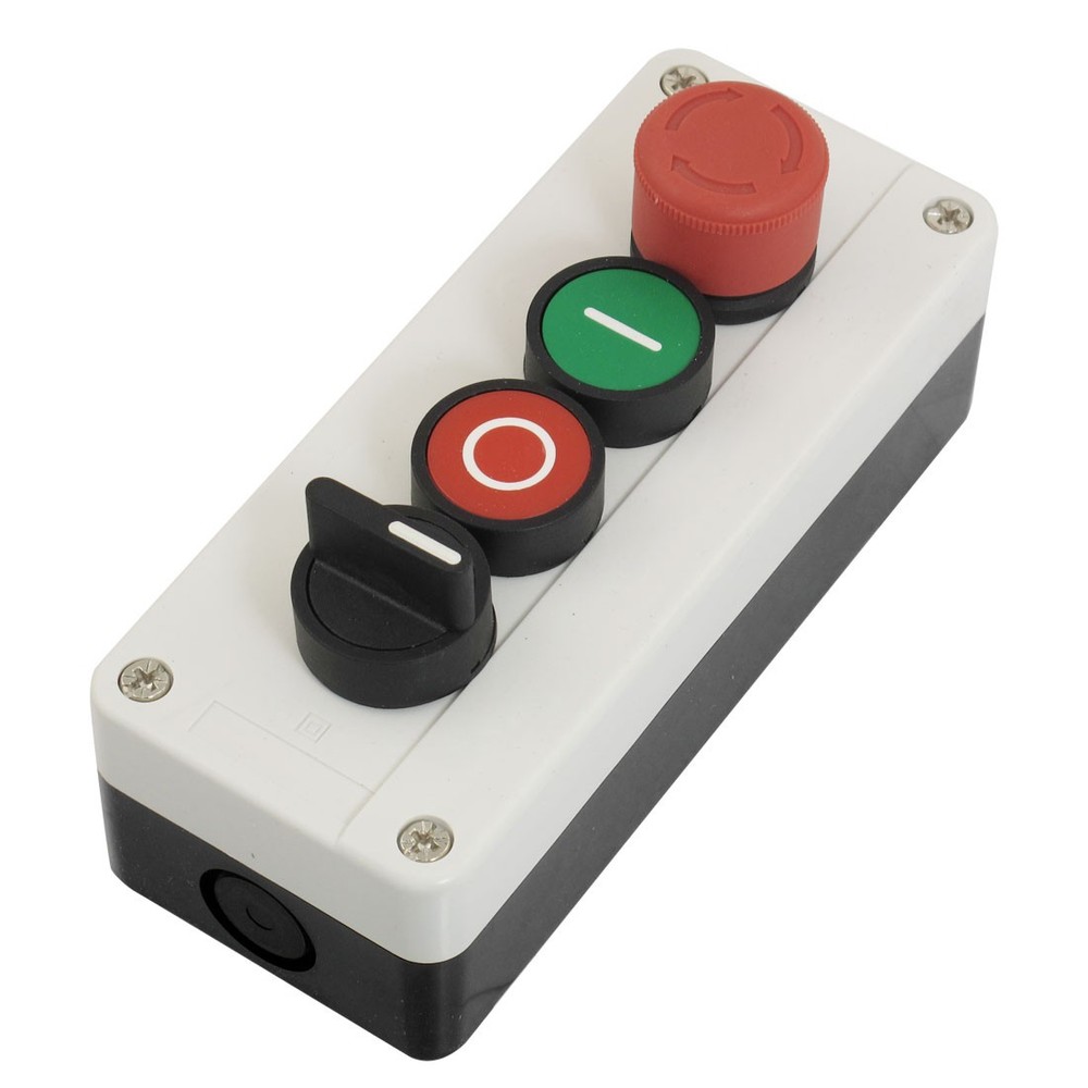 2 Momentary Arrest No. 3-Position Selector Red Green Button Switch