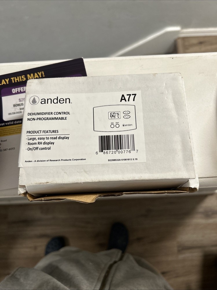 Anden A77 Dehumidifier Control Non Programmable