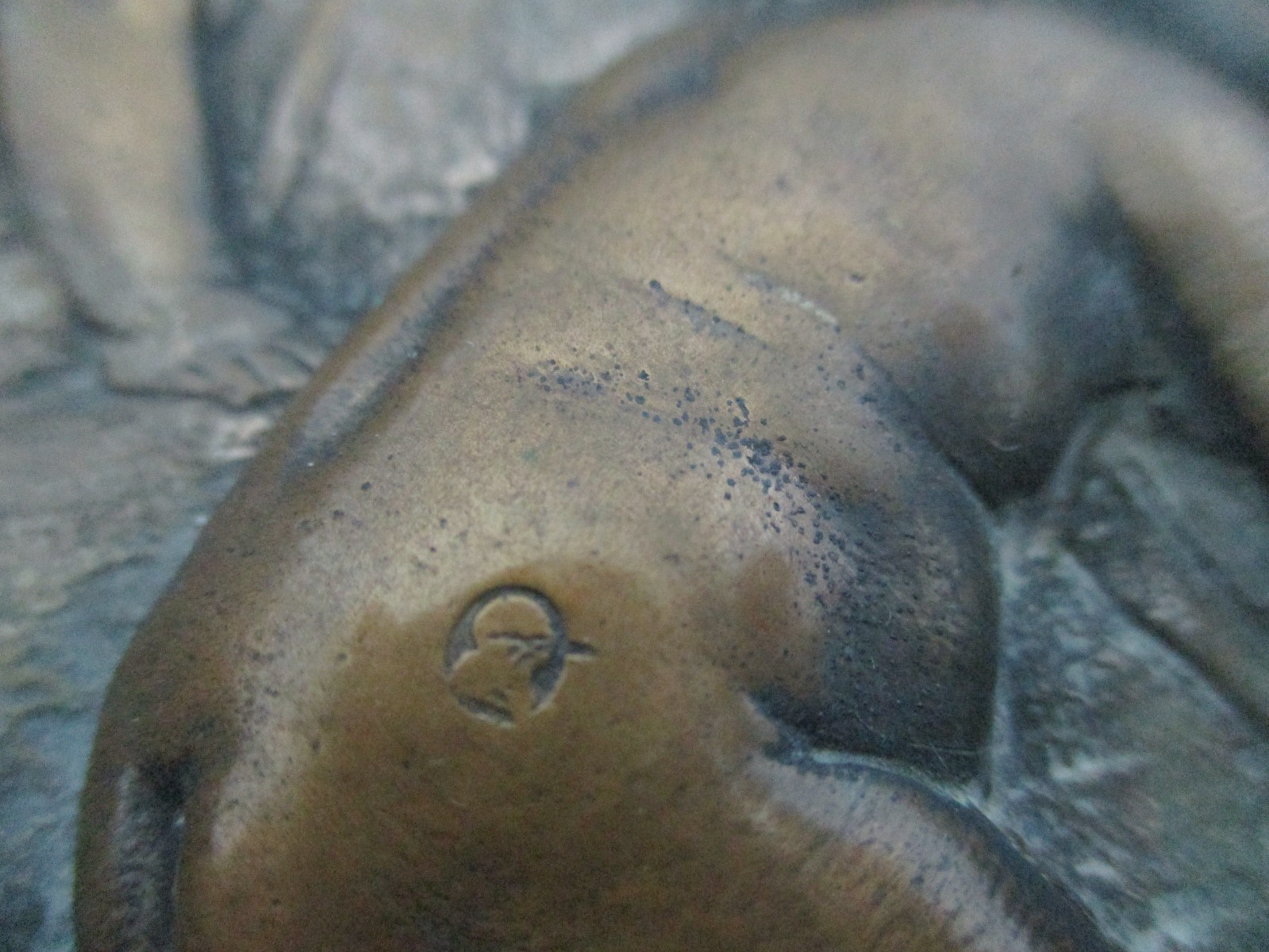 Antique, late 19th C, Neoclassical Patinated Bronze Bas Relief Plaques, Winter