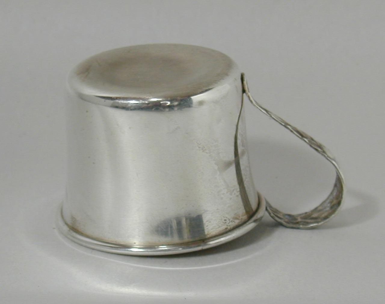 Antique Manchester Sterling 885 Art Nouveau Floral Fruit Baby Cup 925 Silver Vtg