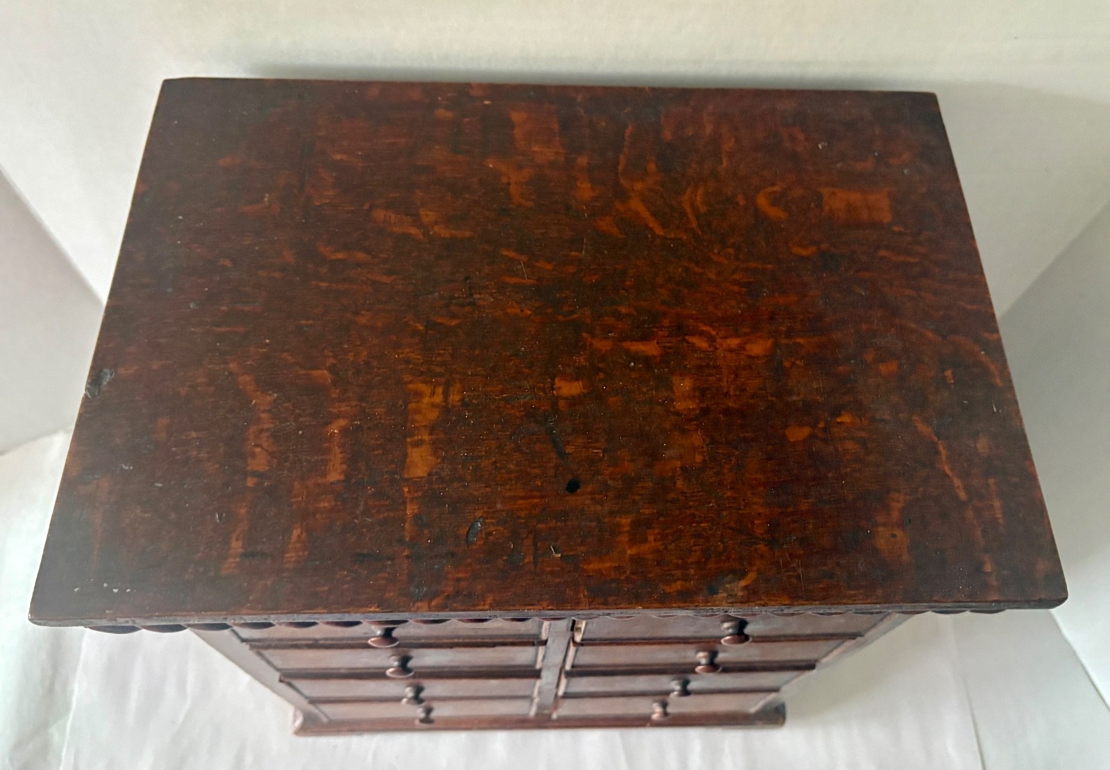 Antique Table Top Walnut Hand Dovetailed Dresser/Salesman Sample/Apprentice