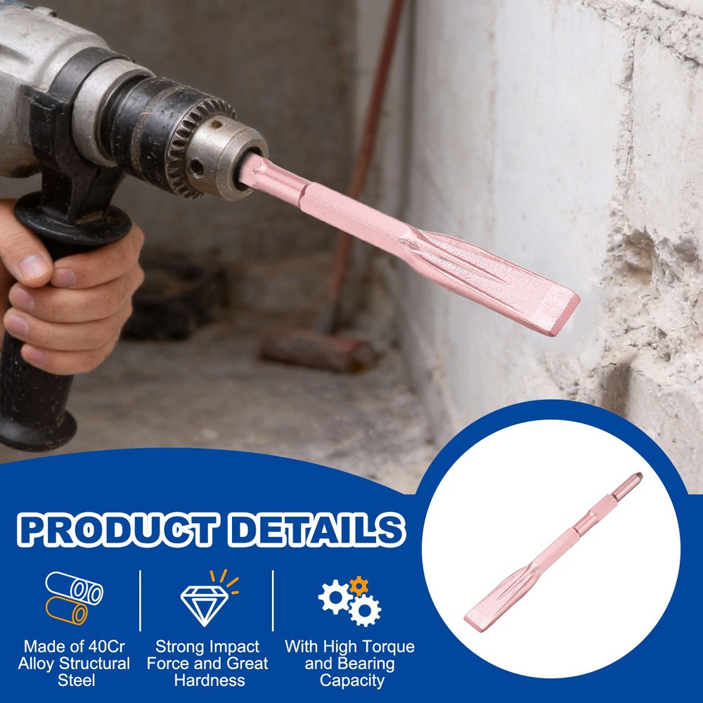Floor Scraper Chisel Hex Shank Steel Digging Flat Shovel Chisel Width 27mm