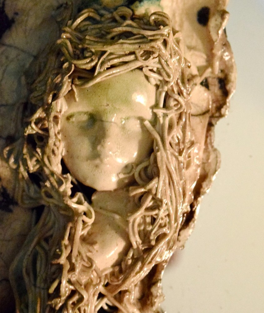 Odd Hobbyist Ceramic Face Frame & Mirror #9359