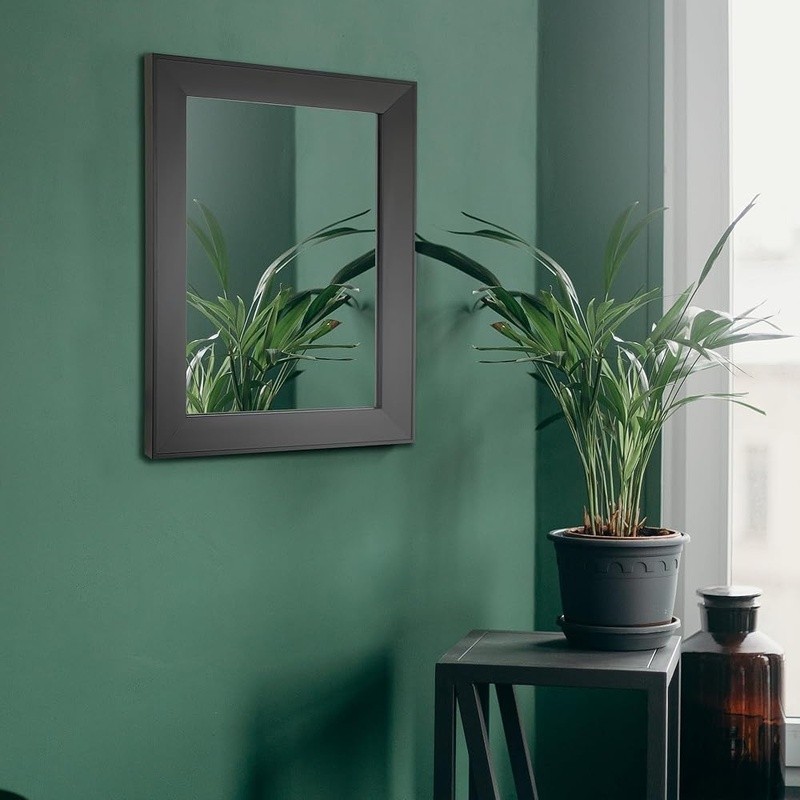 Beveled Frame Wall Mounted Mirror Clear Reflection Easy Install Bedroom Bathroom