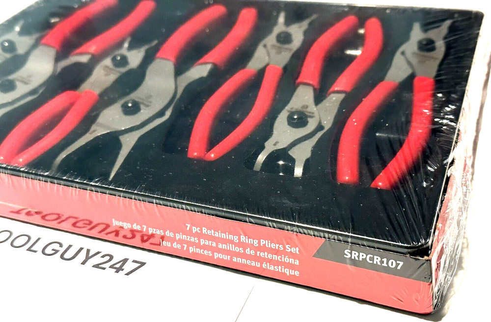 SNAP ON TOOLS USA RED 7pc Quick Release Snap Ring Pliers Set SRPCR107 NEW +