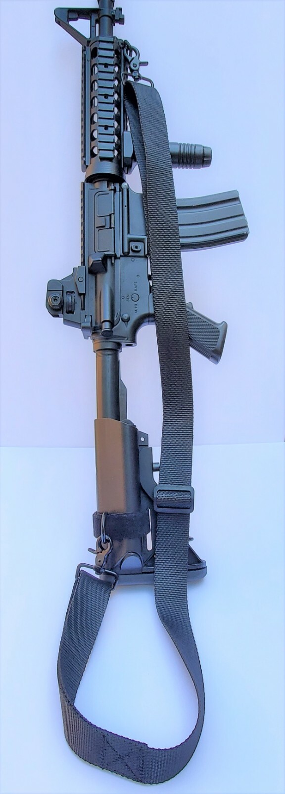 1.5" Wide 2-point Metal Snaps BLACK Sling for Rifle/Airsoft with Free Carabiner!