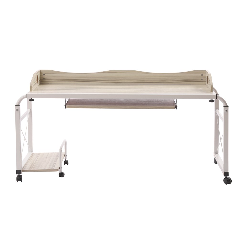 Mobile Adjustable Home Office Desk - Cross-Bed Stretchable & Movable Design