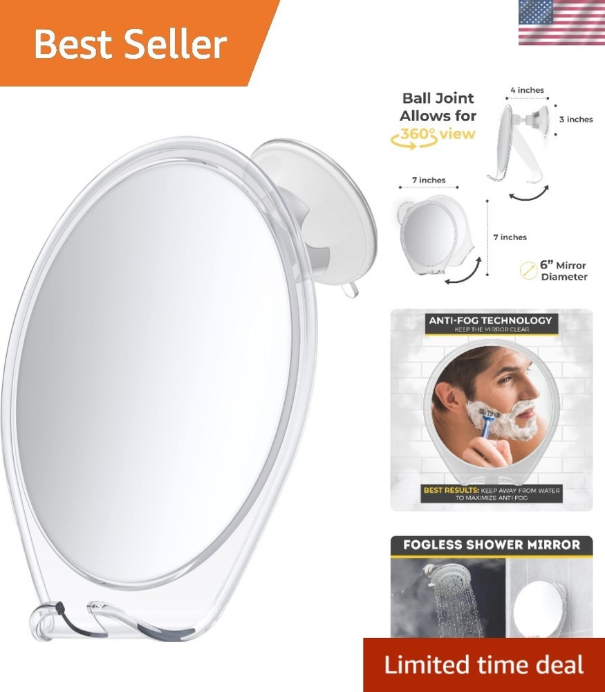 Fogless Shower Mirror - White