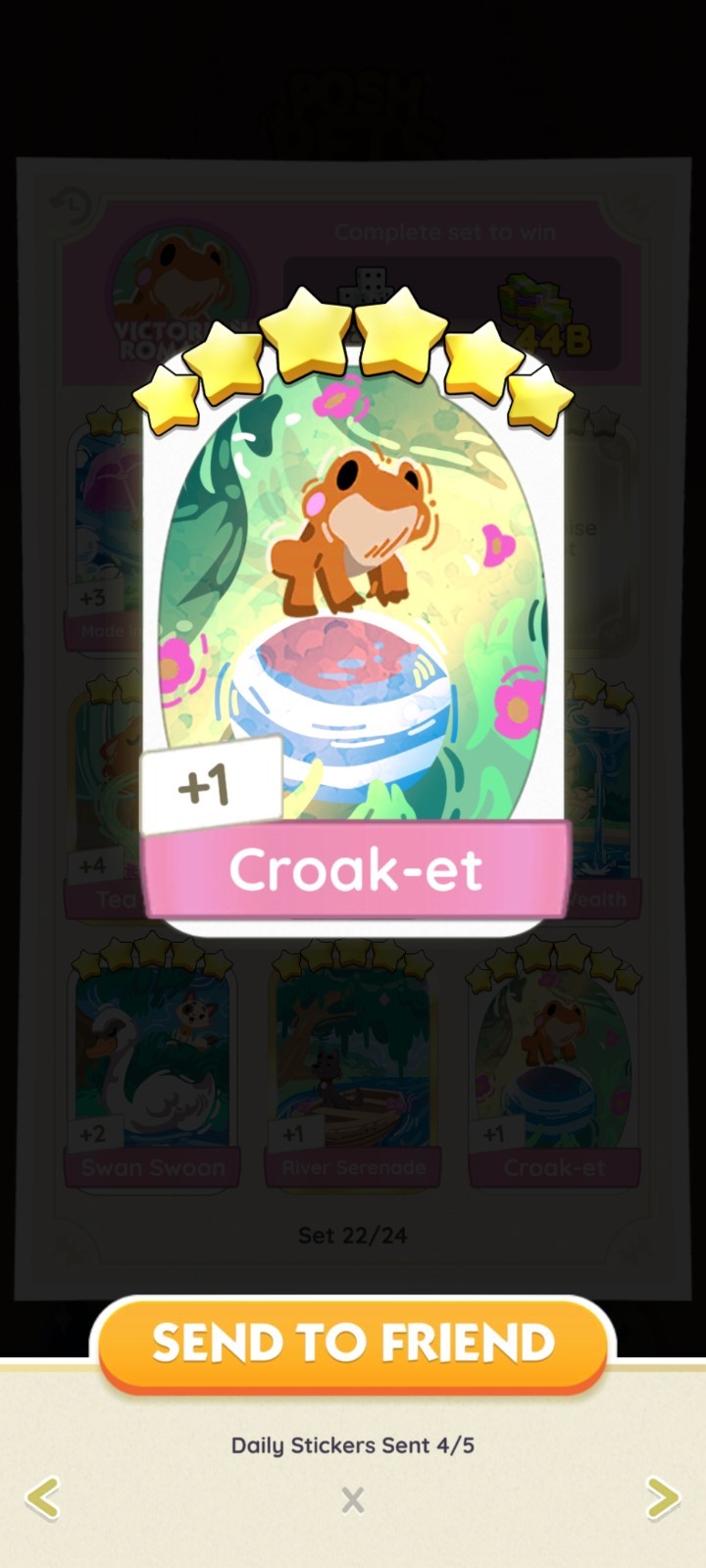 Croak-et - Stickers - 6⭐⭐⭐⭐⭐⭐ - ⚡️ Posh Pets Album ⚡️