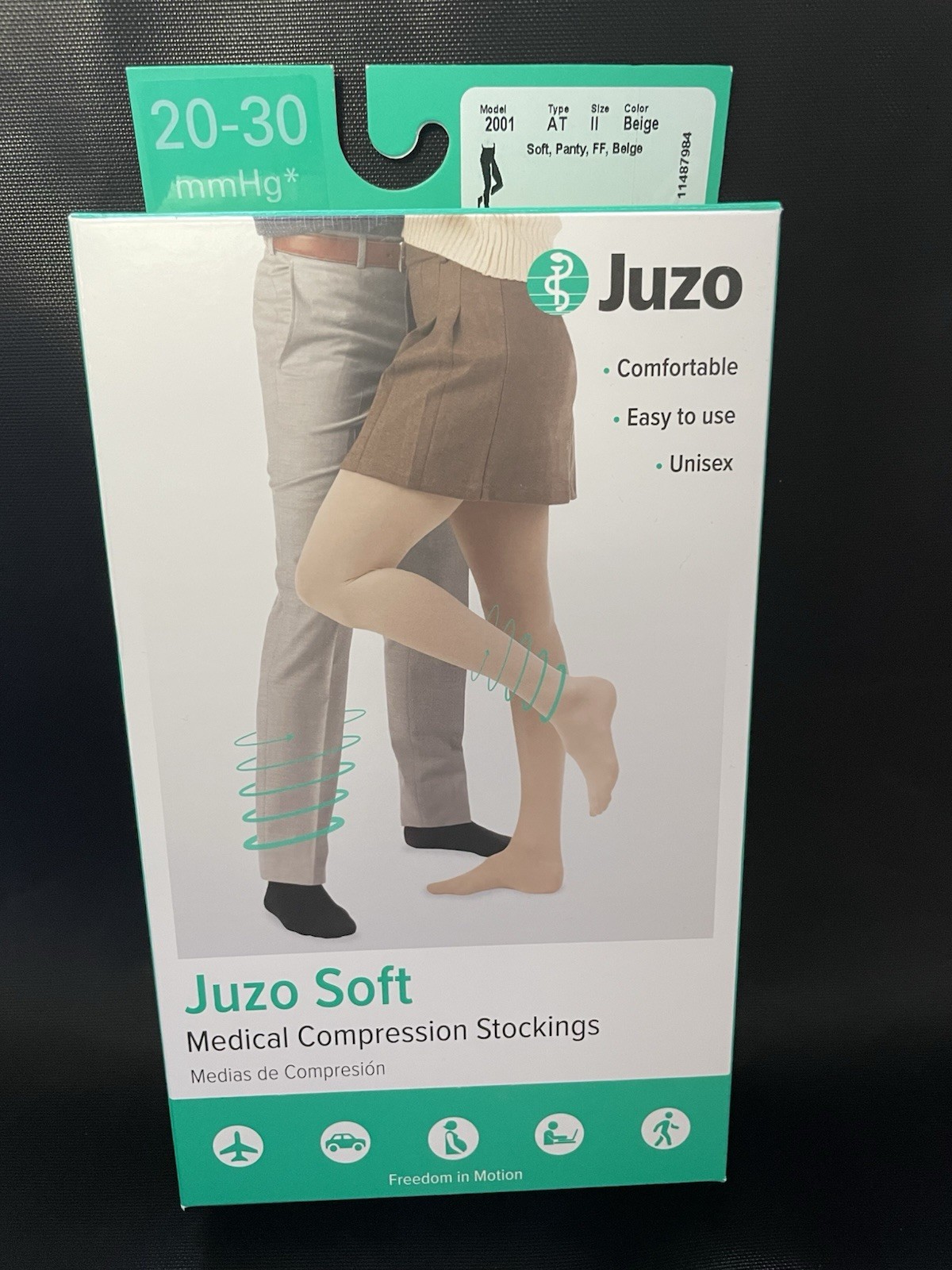 Juzo Soft Medical Compression Pantyhose Closed Toe 20-30 Size II Beige
