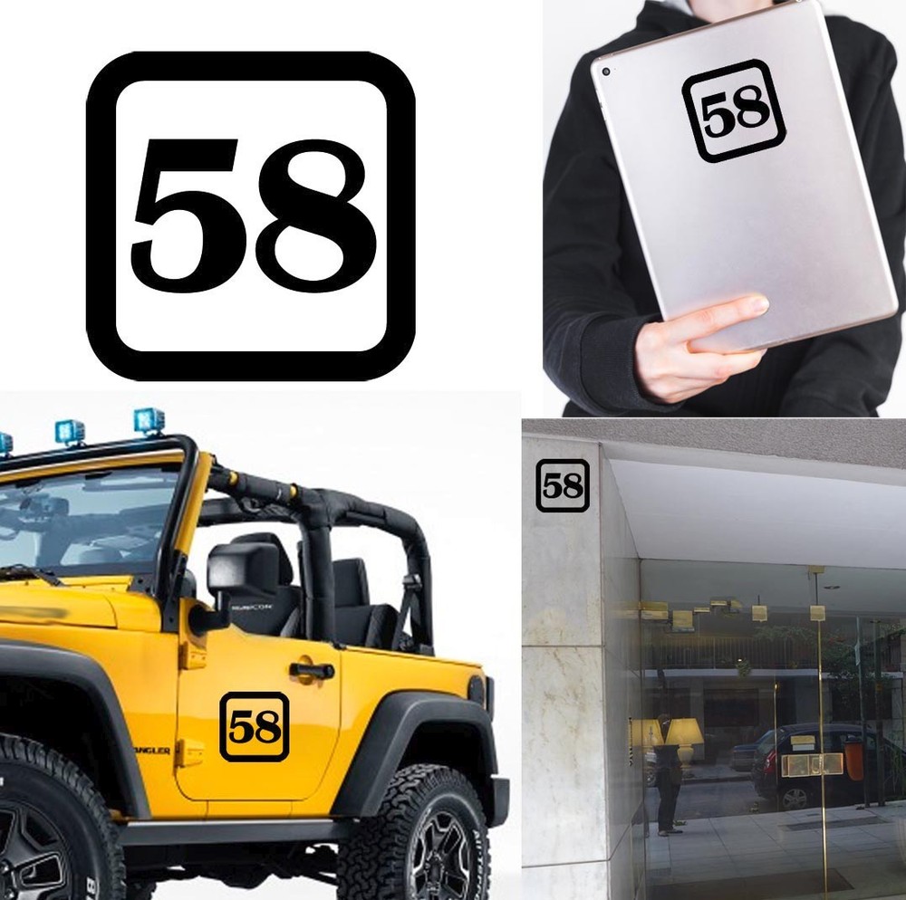 Sticker Vinyl Number 58 Version v1sq