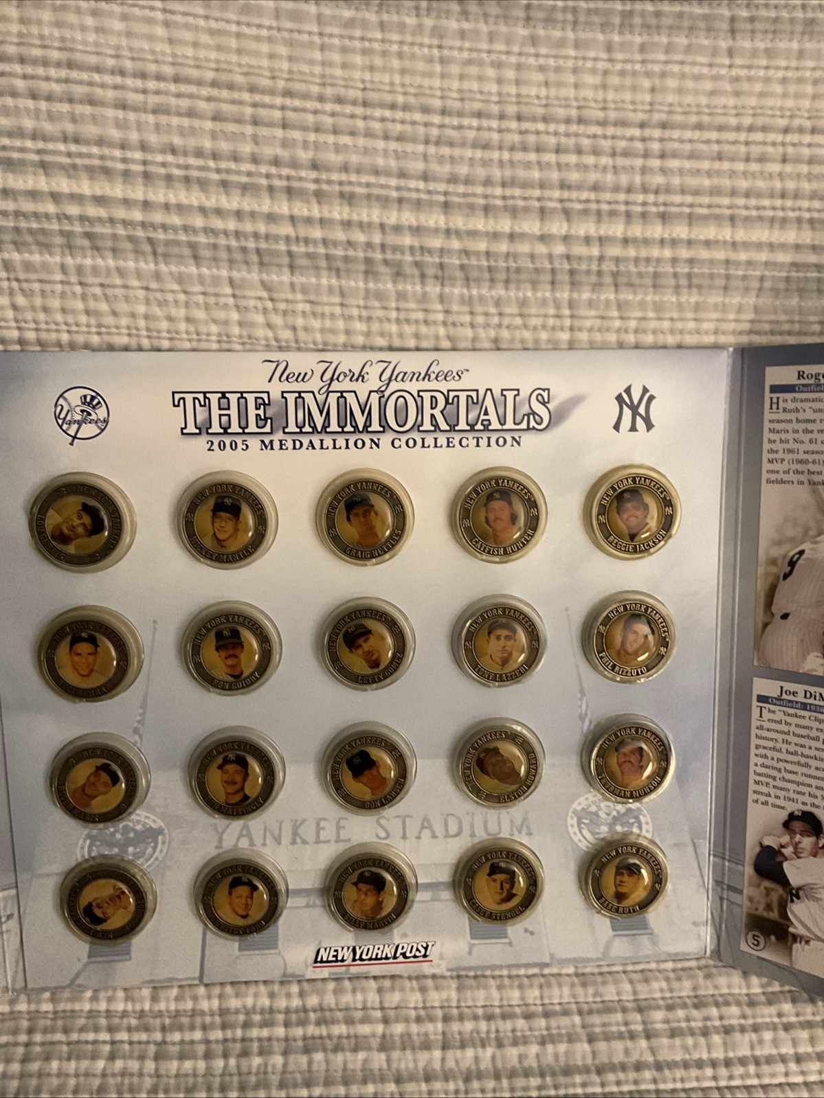 NEW YORK POST**YANKEES IMMORTALS 2005 MEDALLION COLLECTION [ COMPLETE ]