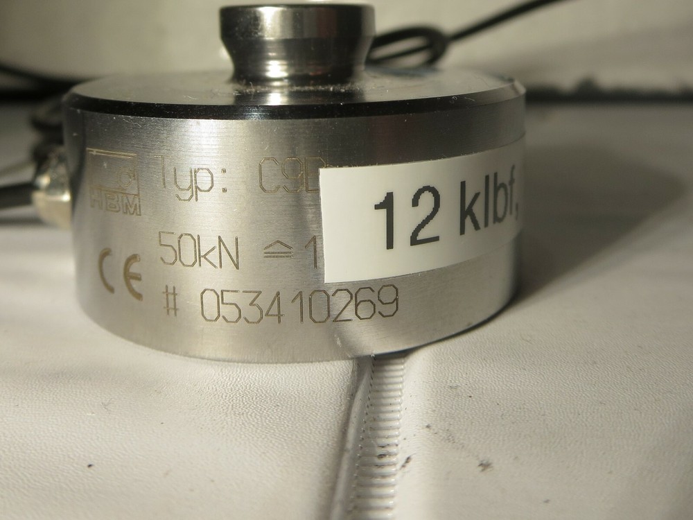 HBM C9B compression force transducer, load cell, 50 kN/12 klbf.
