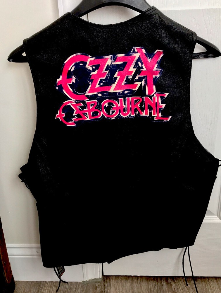 OZZY OSBOURNE Blizzard Of Ozz, Randy Rhoads Biker Leather Vest With Tags New