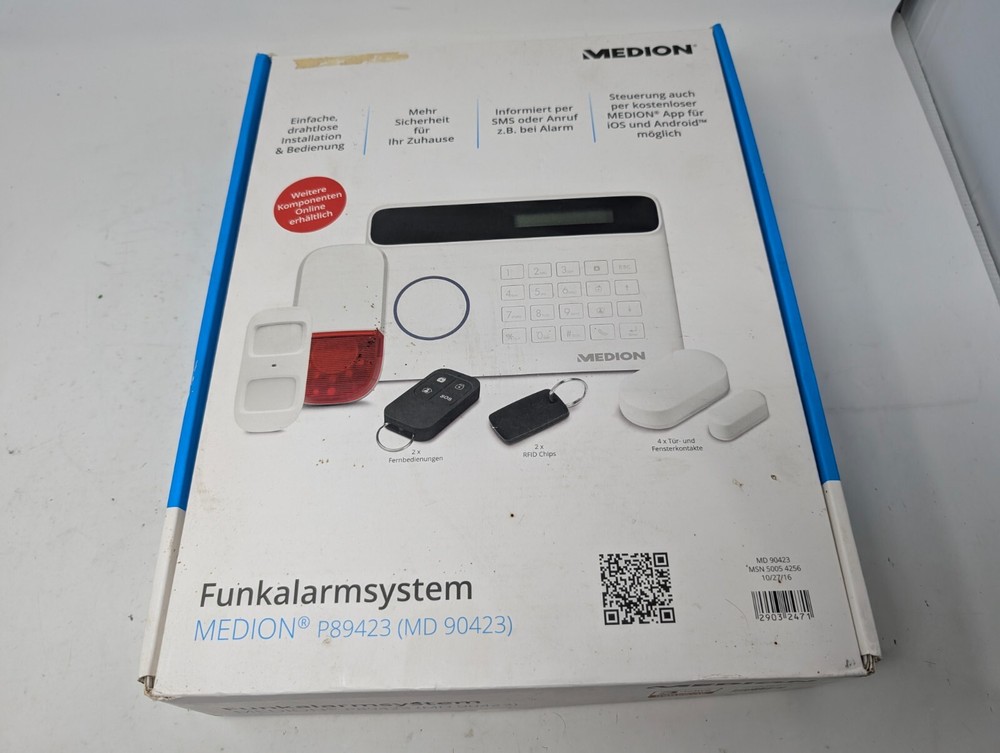 Medion MD 90423 WIreless Alarm System W/ RFID & Remotes NIB (H8)